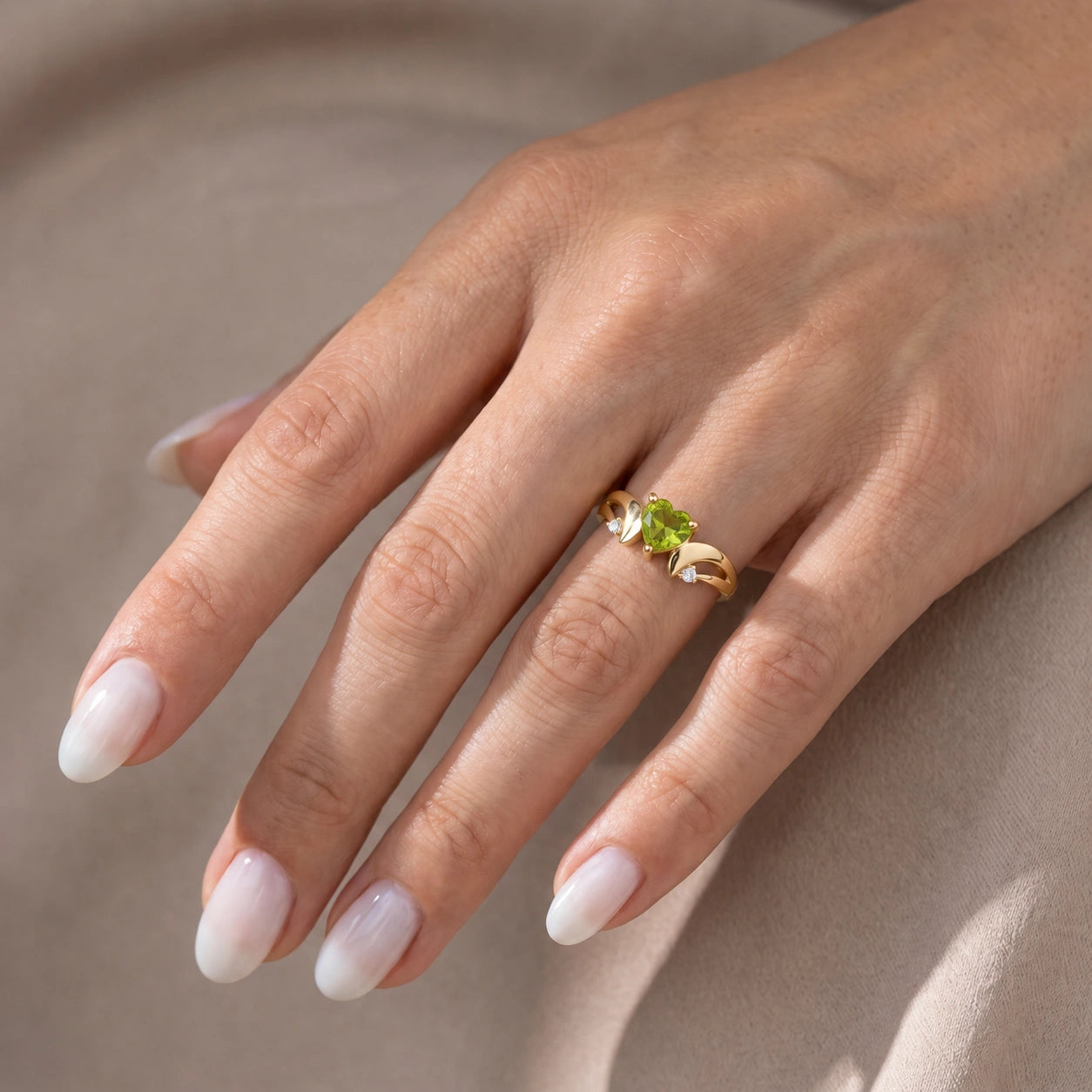 Yellow Gold Peridot & Diamond — Annetta