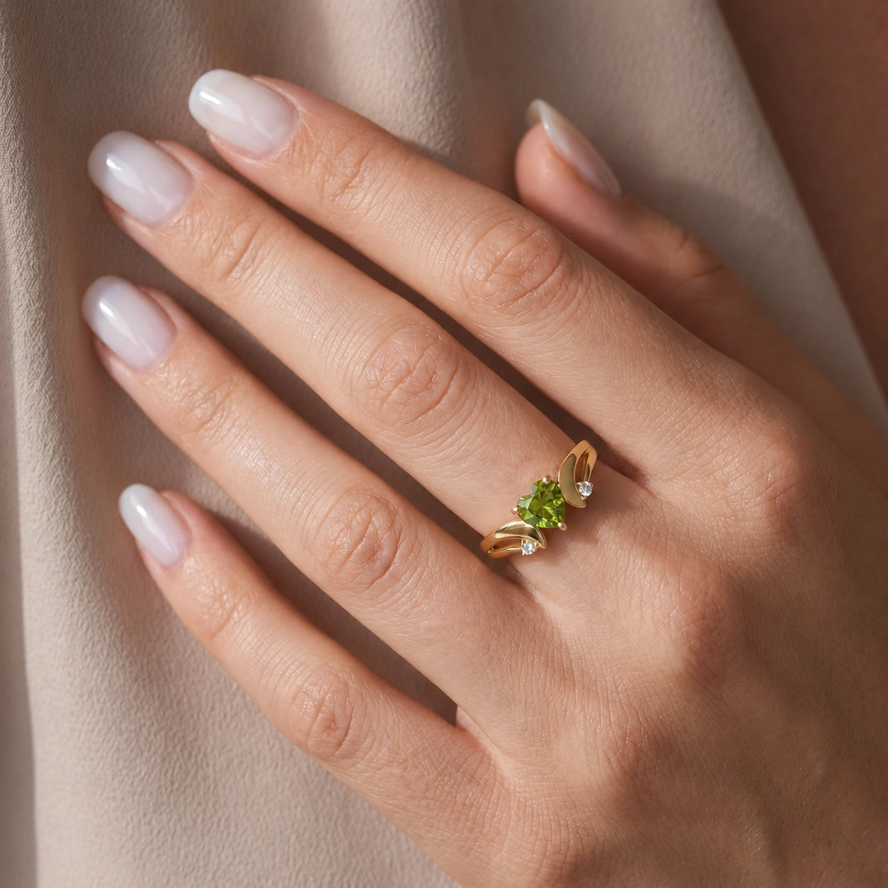 Yellow Gold Peridot & Diamond — Annetta