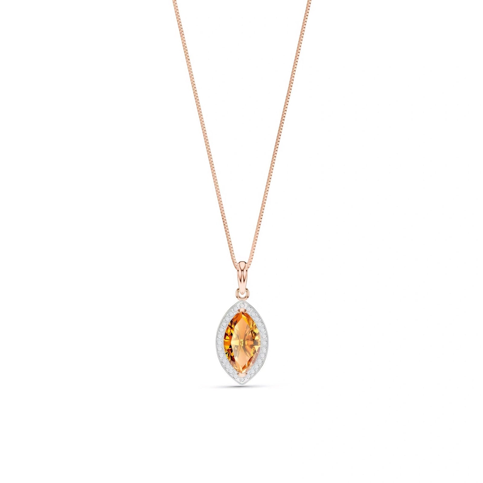 Rose Gold Pendant Necklace Blue Topaz 10K — Immacolata