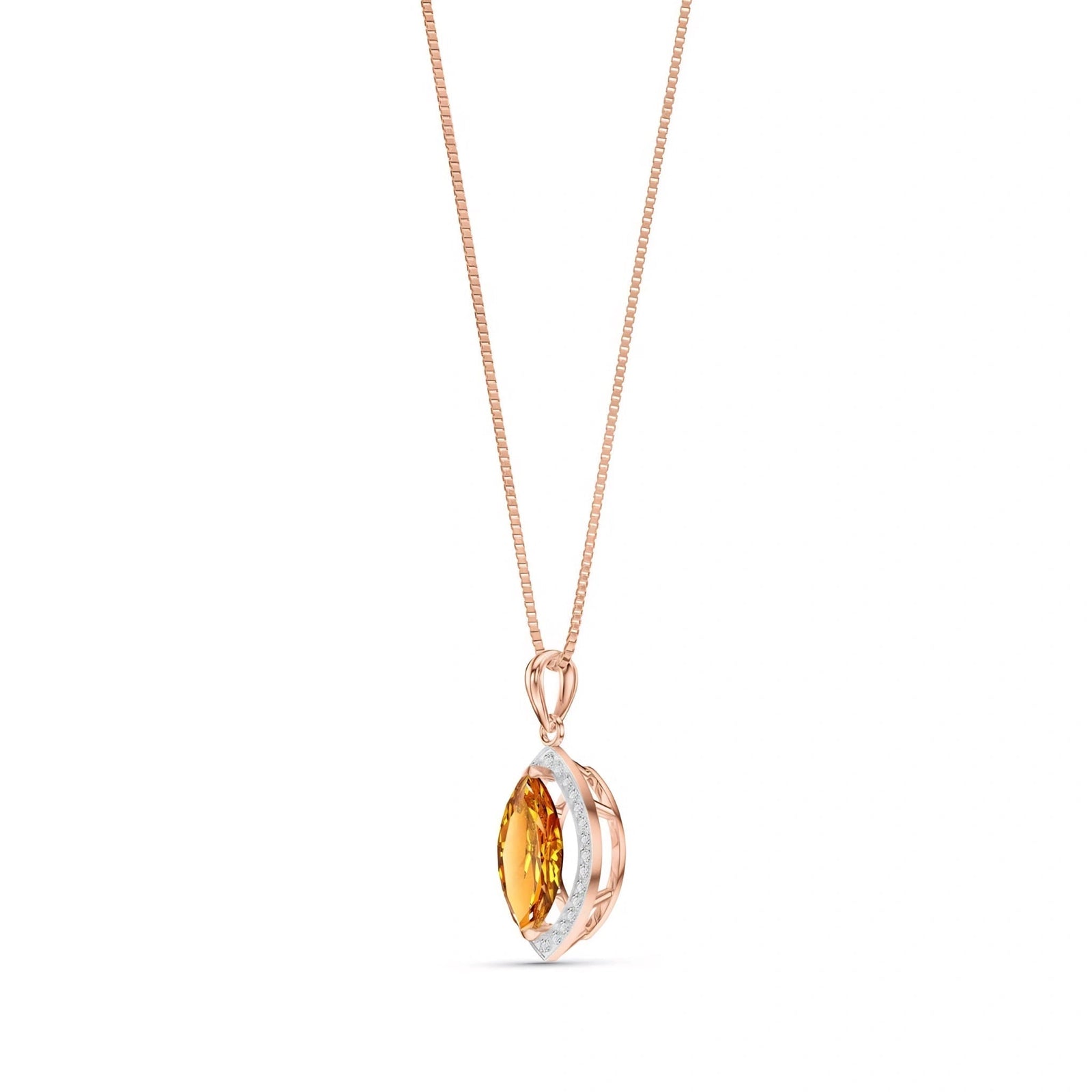 Rose Gold Pendant Necklace Blue Topaz 10K — Immacolata
