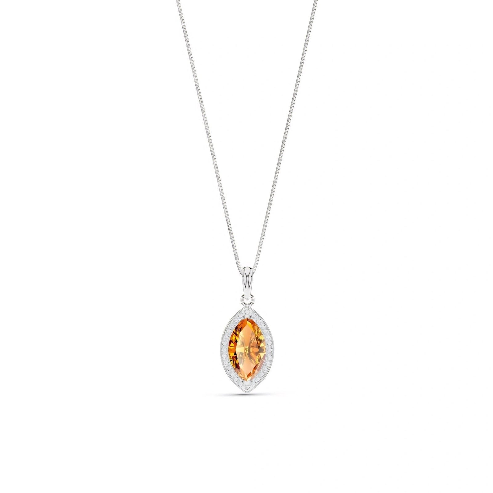 White Gold Pendant Necklace Blue Topaz 10K — Immacolata
