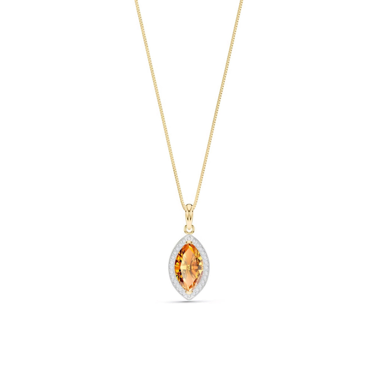 Yellow Gold Pendant Necklace Blue Topaz 10K — Immacolata