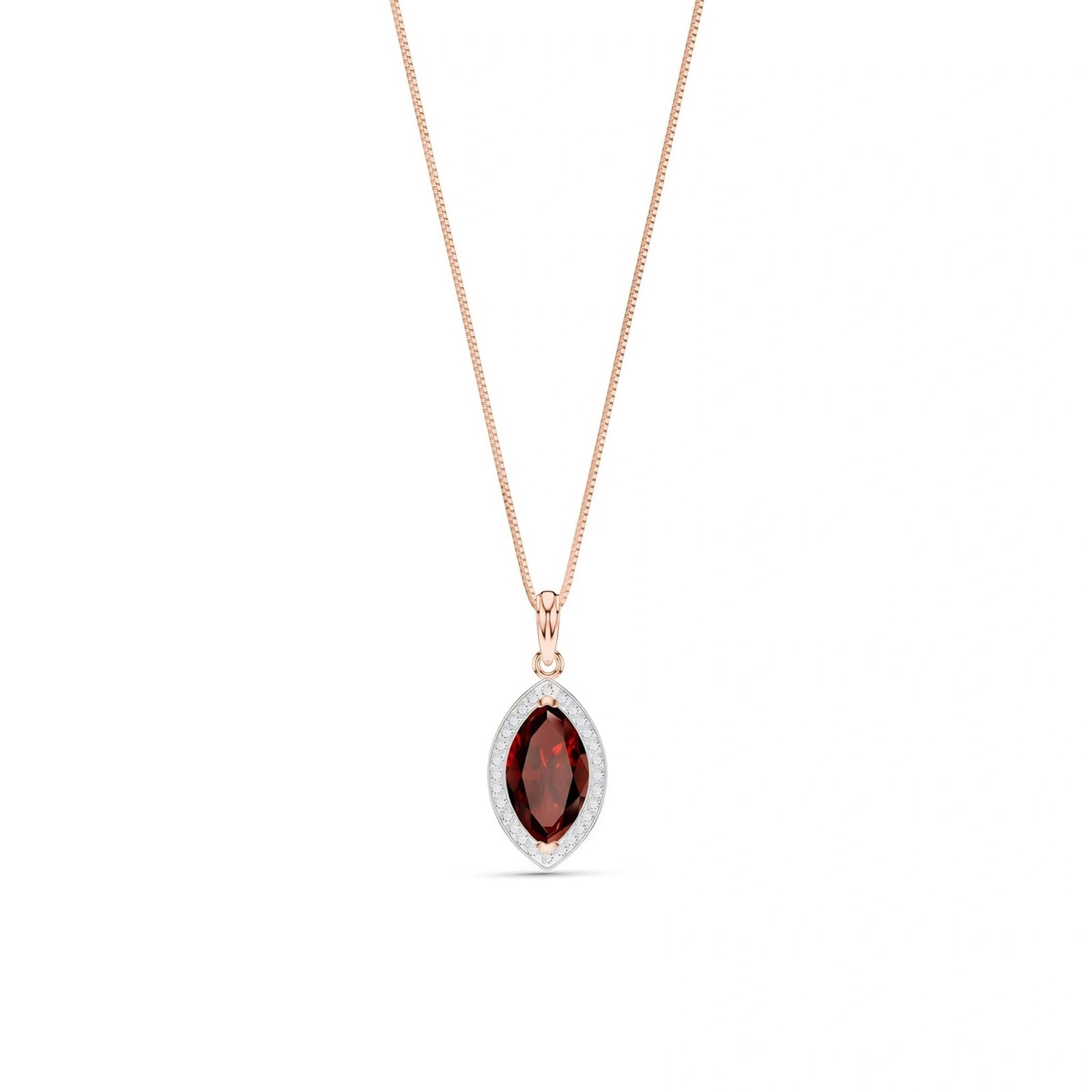 Rose Gold Pendant Necklace Citrine 10K — Immacolata
