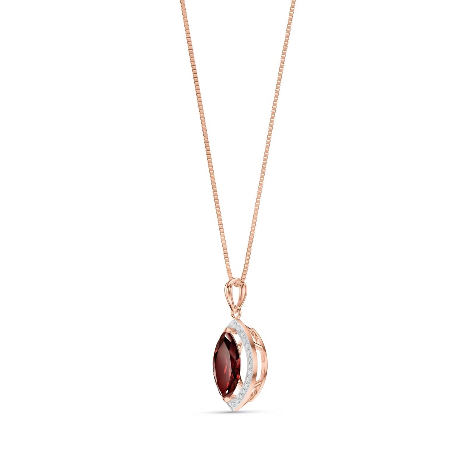 Rose Gold Pendant Necklace Citrine 10K — Immacolata