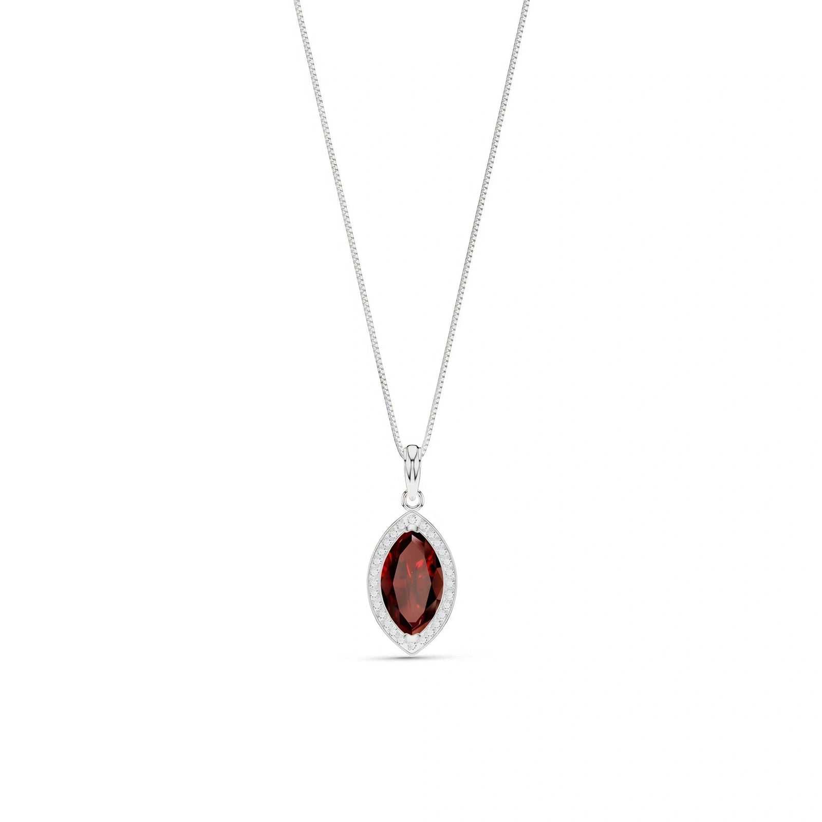 White Gold Pendant Necklace Citrine 10K — Immacolata