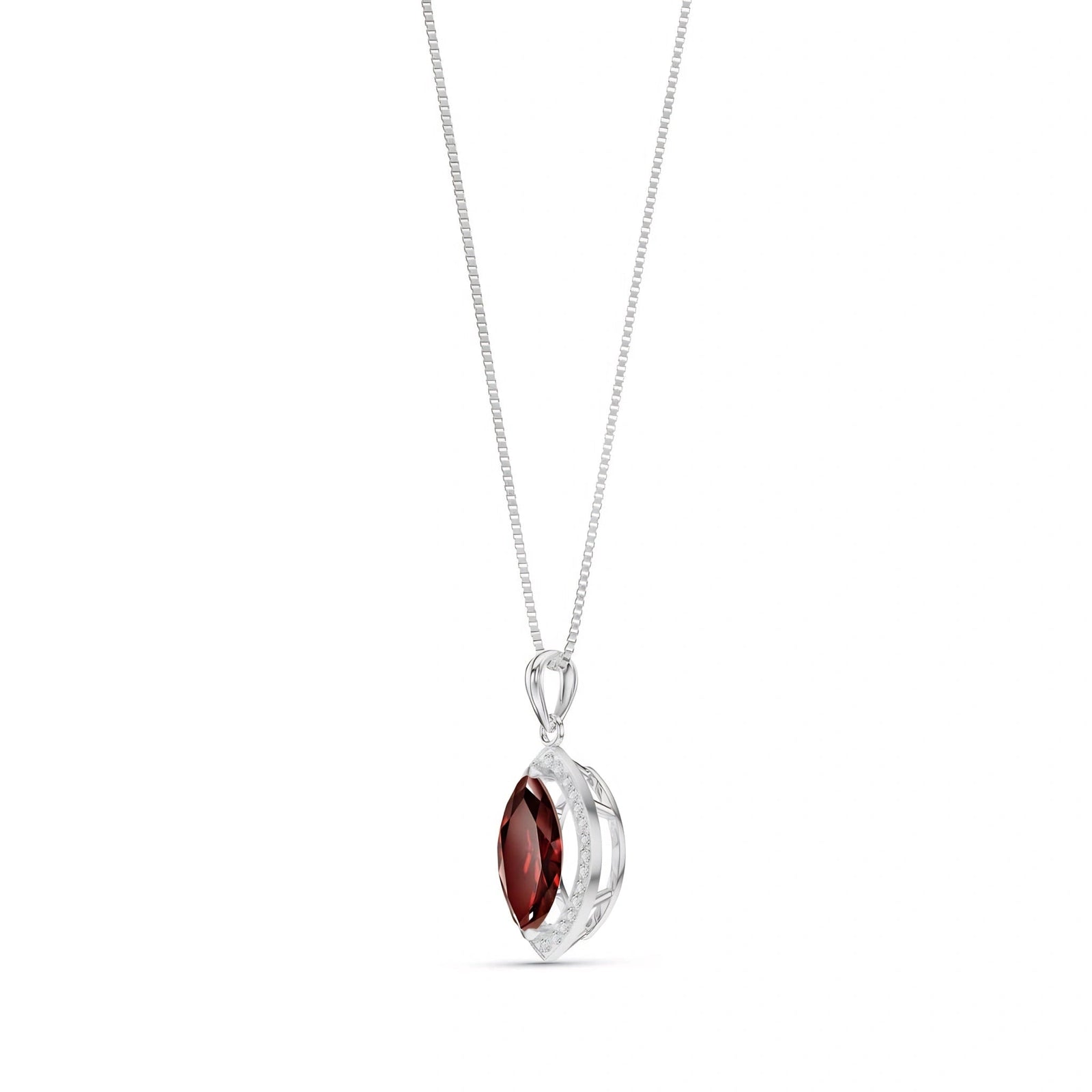 White Gold Pendant Necklace Citrine 10K — Immacolata