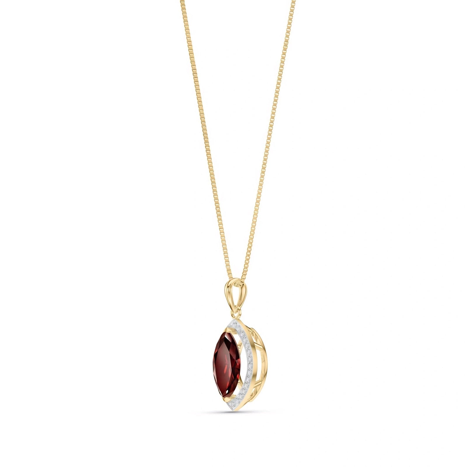 Yellow Gold Pendant Necklace Citrine 10K — Immacolata