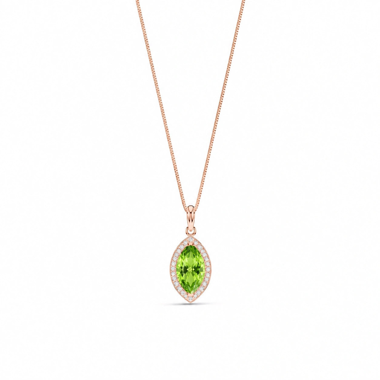 Rose Gold Pendant Necklace Peridot 10K — Immacolata