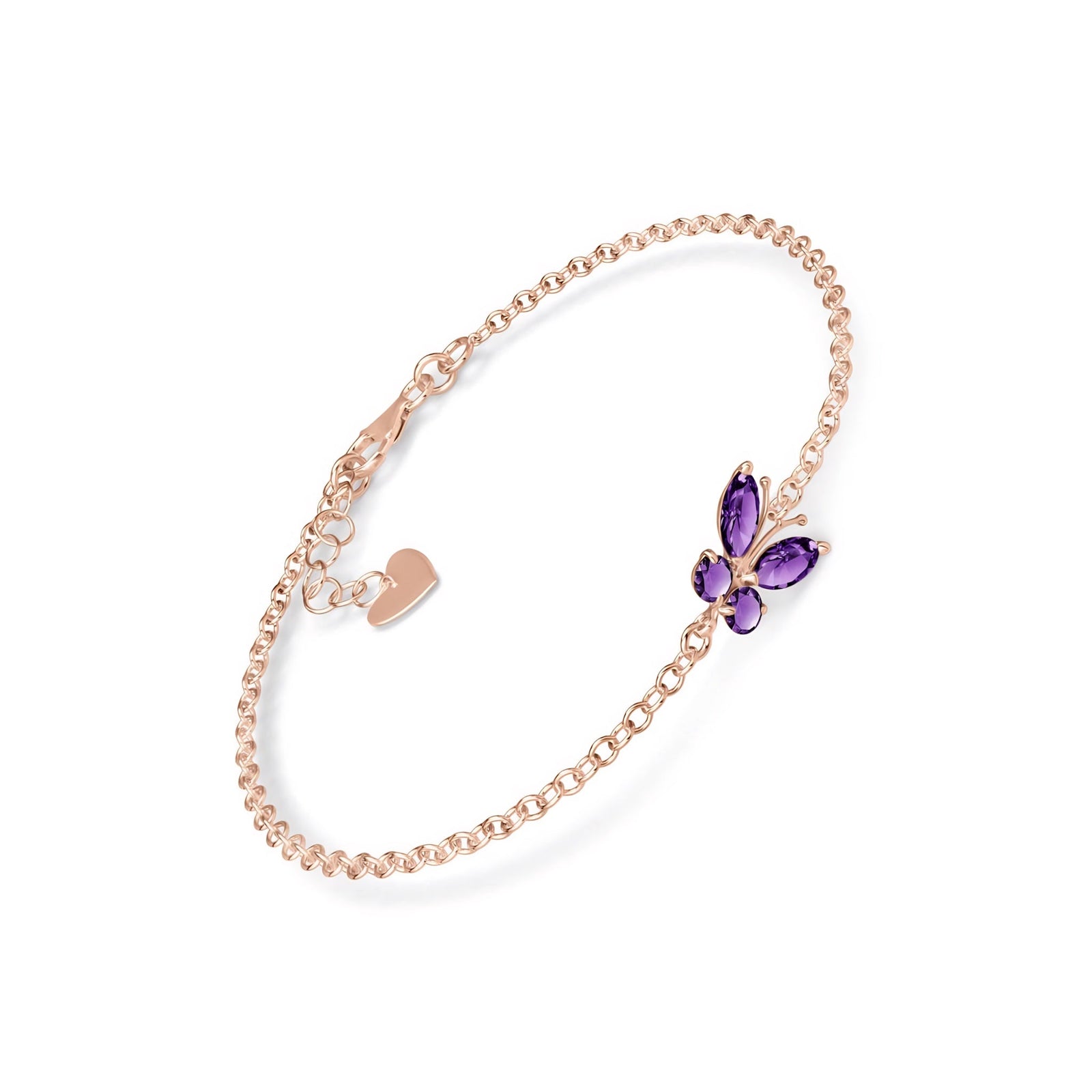 Rose Gold Bracelet Amethyst 10K — Azzurra