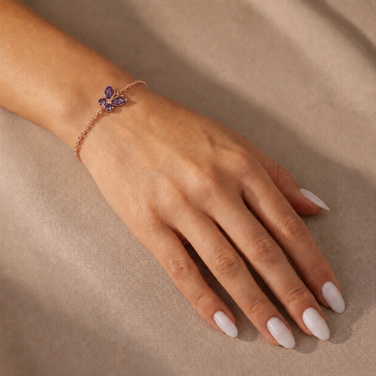 Rose Gold Bracelet Amethyst 10K — Azzurra