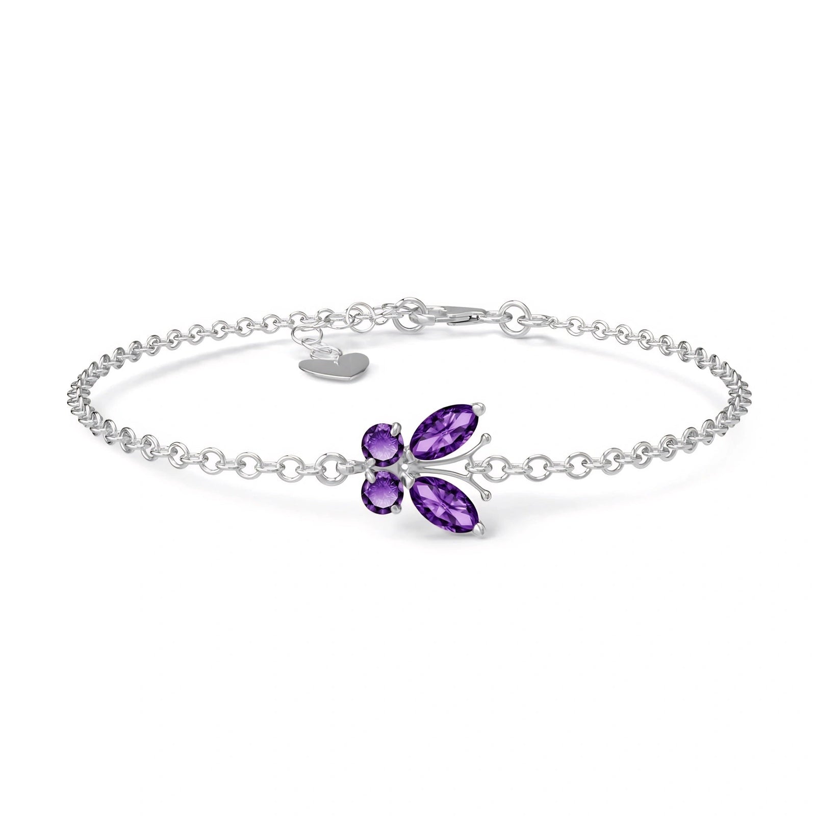 White Gold Bracelet Amethyst 10K — Azzurra