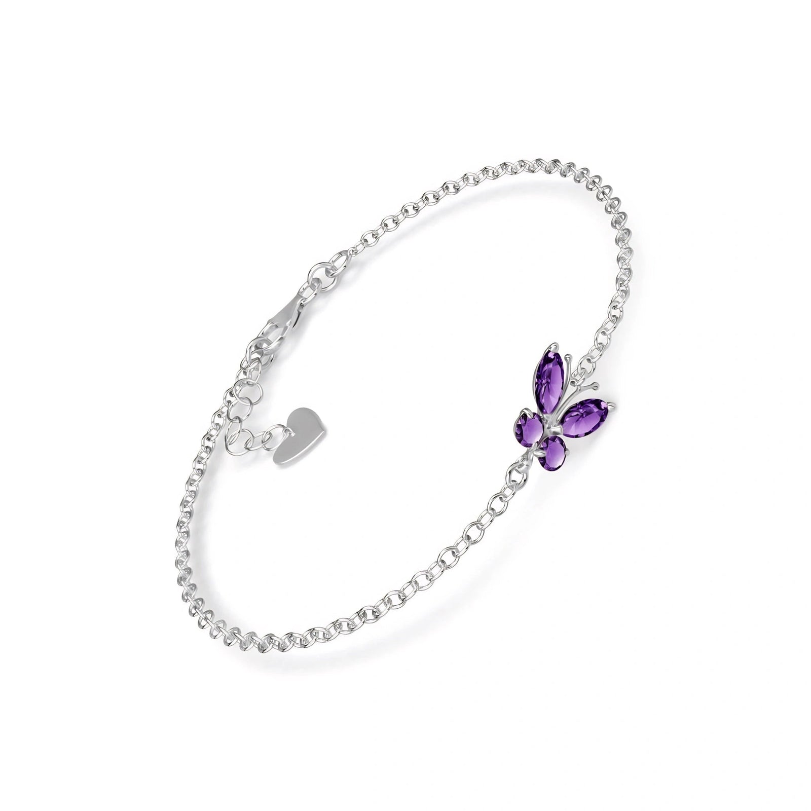 White Gold Bracelet Amethyst 10K — Azzurra