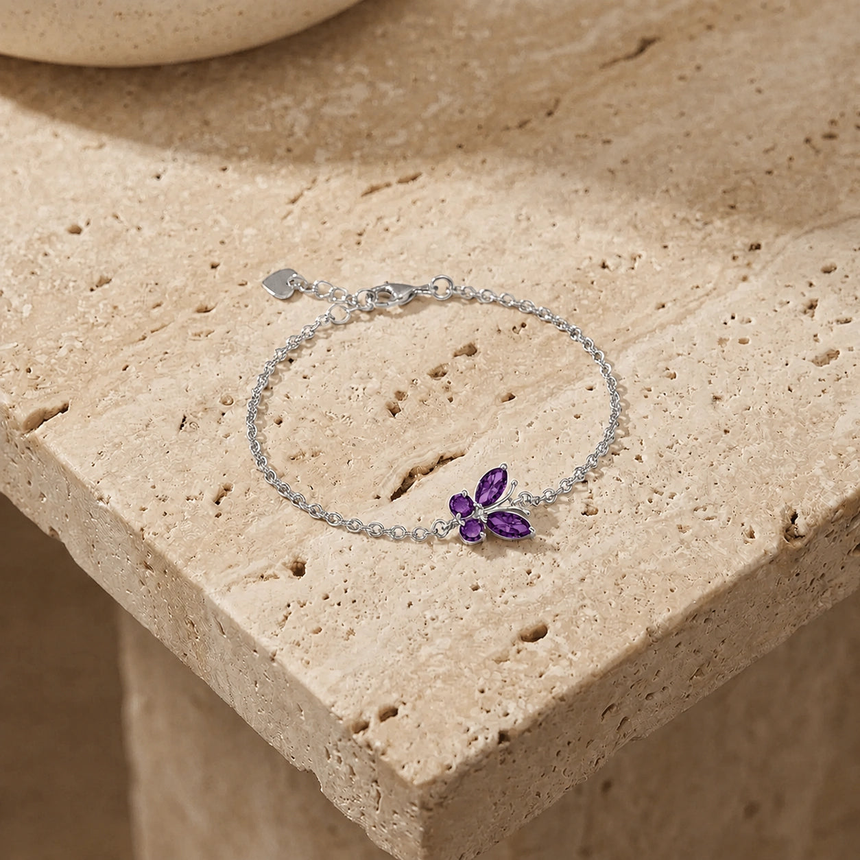 White Gold Bracelet Amethyst 10K — Azzurra
