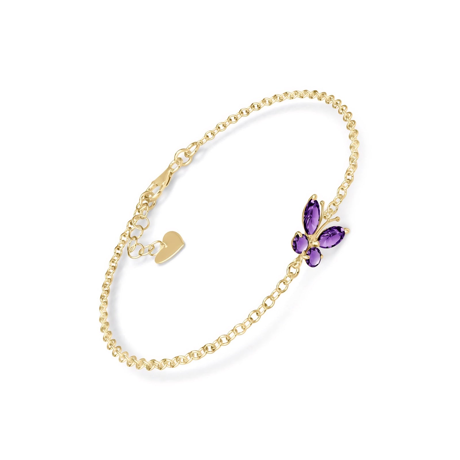 Yellow Gold Bracelet Amethyst 10K — Azzurra