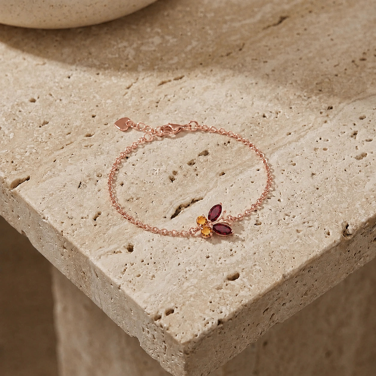 Rose Gold Bracelet Aquamarine 10K — Azzurra