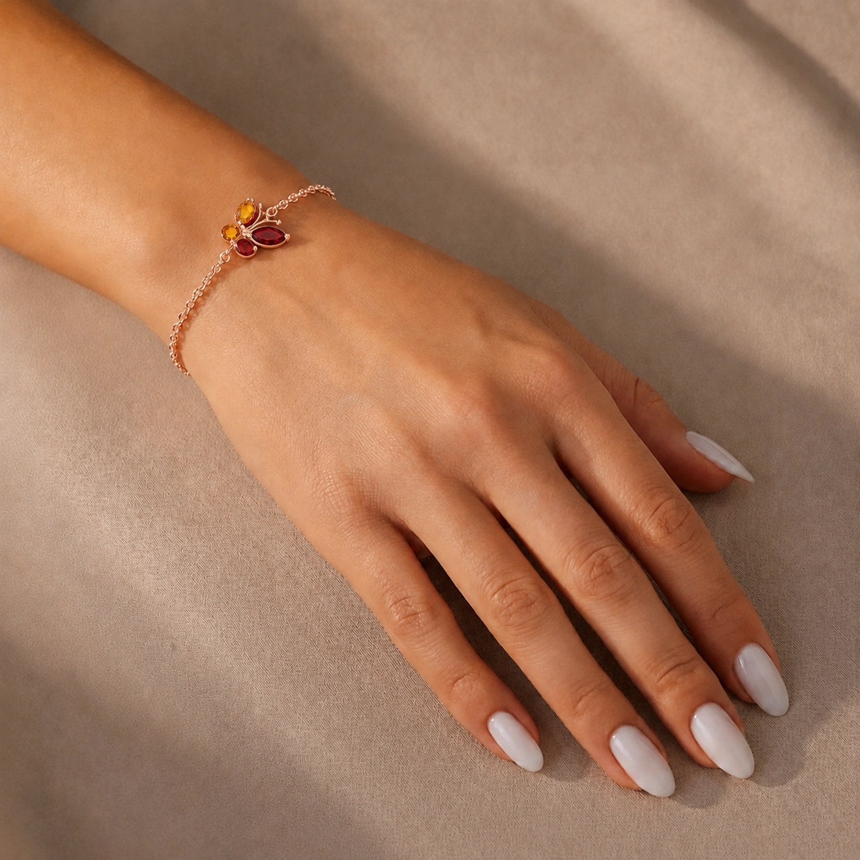 Rose Gold Bracelet Aquamarine 10K — Azzurra