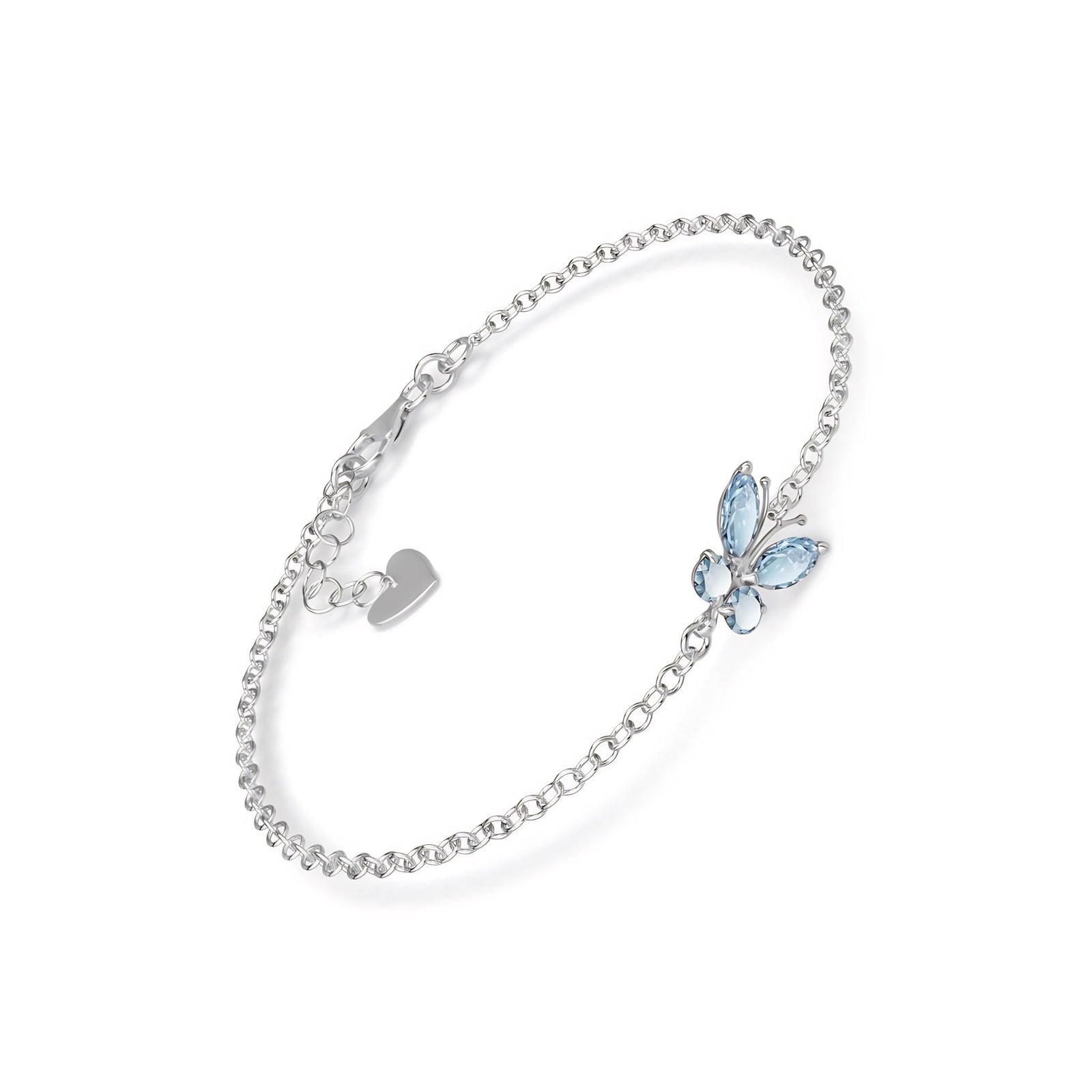 White Gold Bracelet Aquamarine 10K — Azzurra