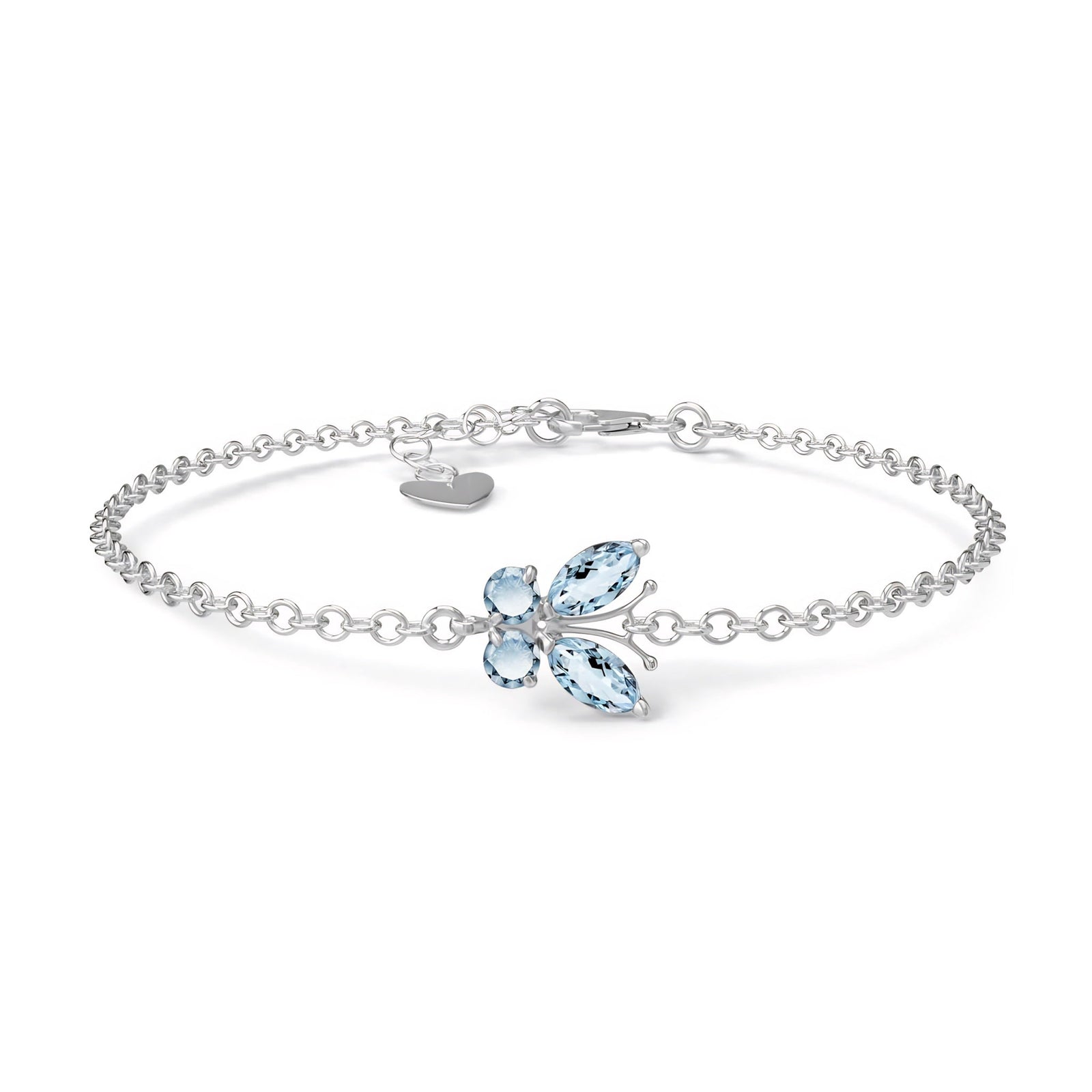 White Gold Bracelet Aquamarine 10K — Azzurra