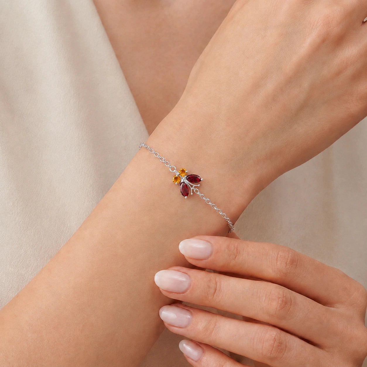White Gold Bracelet Aquamarine 10K — Azzurra