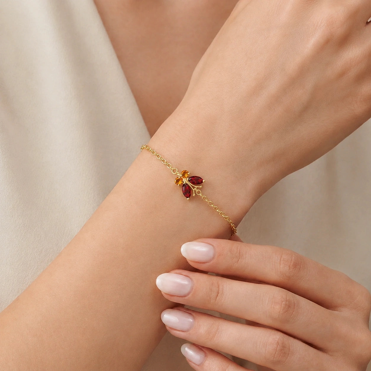 Yellow Gold Bracelet Aquamarine 10K — Azzurra