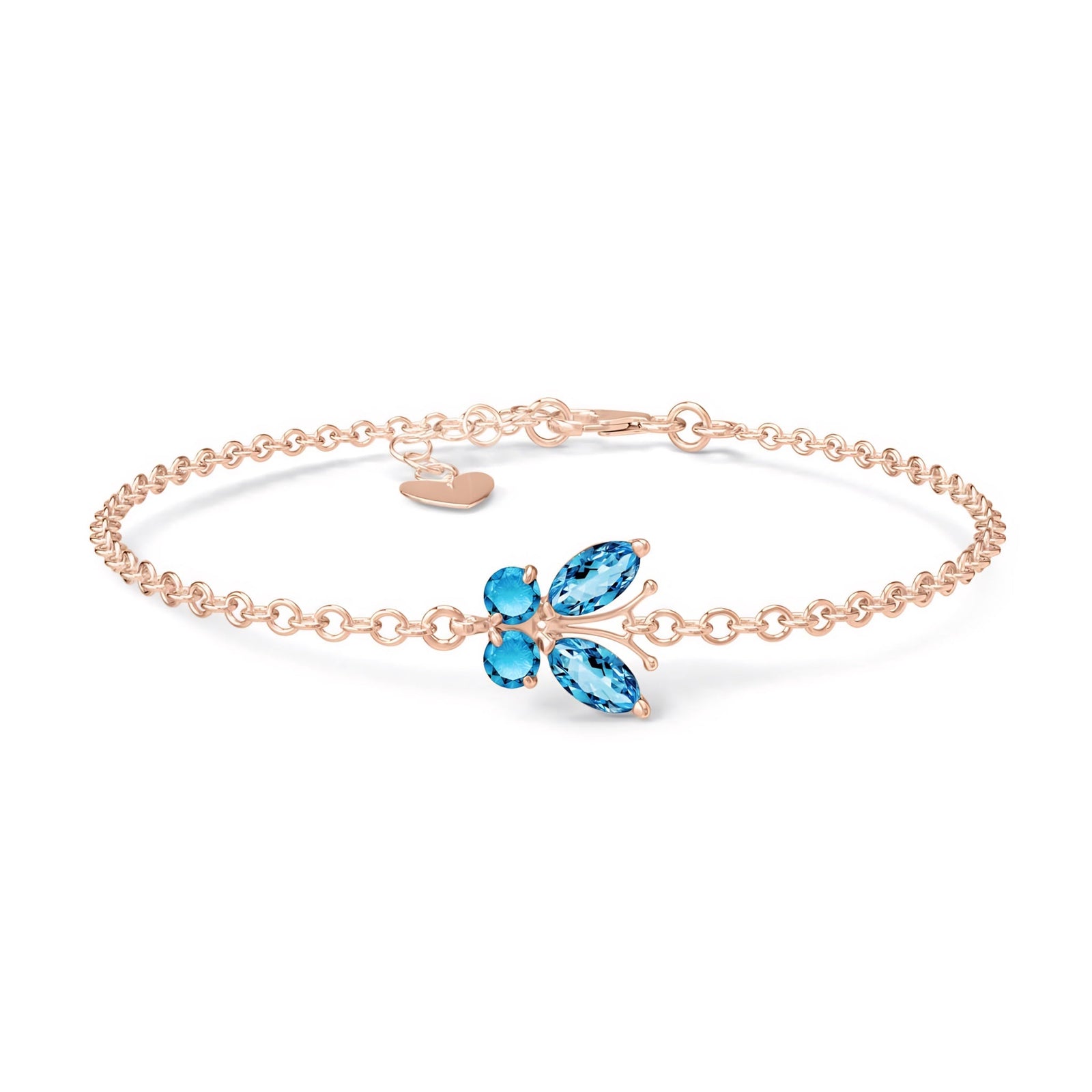 Rose Gold Bracelet Blue Topaz 10K — Azzurra