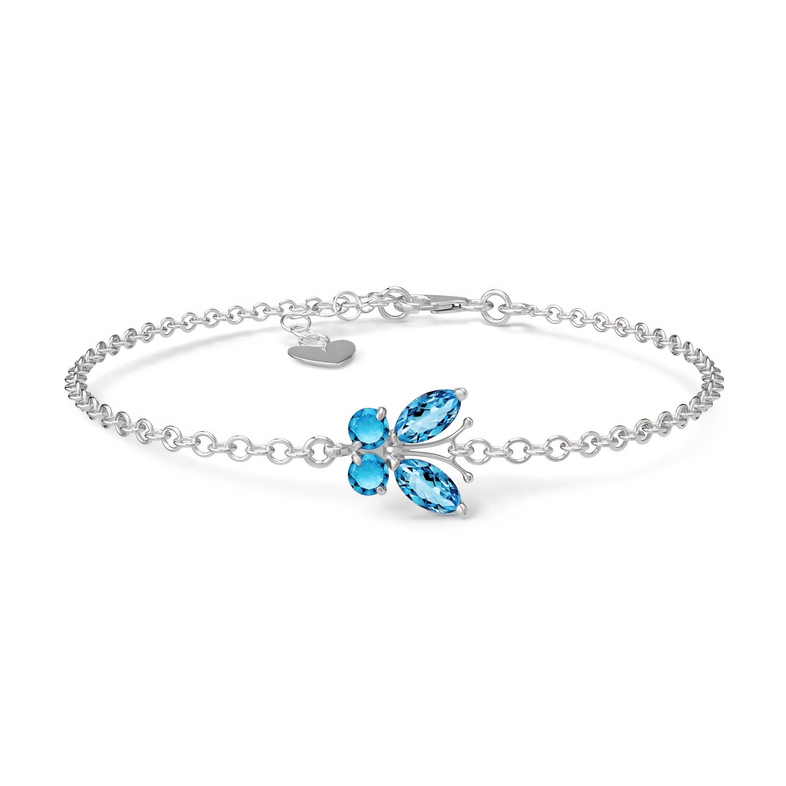 White Gold Bracelet Blue Topaz 10K — Azzurra