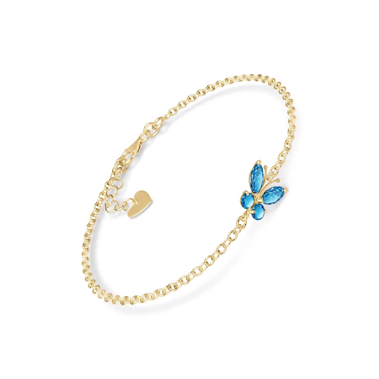 Yellow Gold Bracelet Blue Topaz 10K — Azzurra