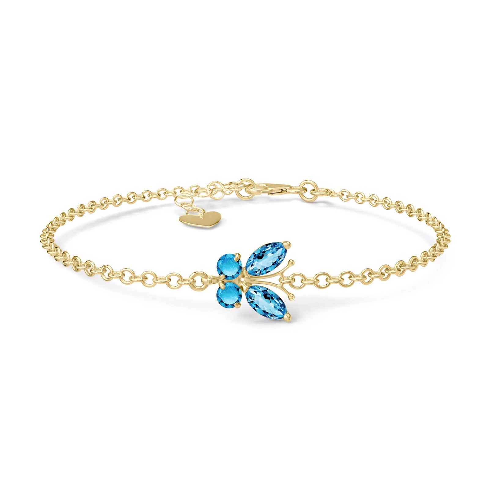 Yellow Gold Bracelet Blue Topaz 10K — Azzurra