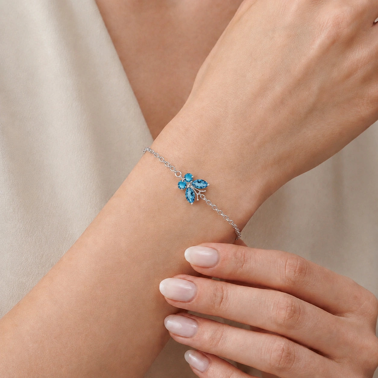 White Gold Bracelet Citrine 10K — Azzurra