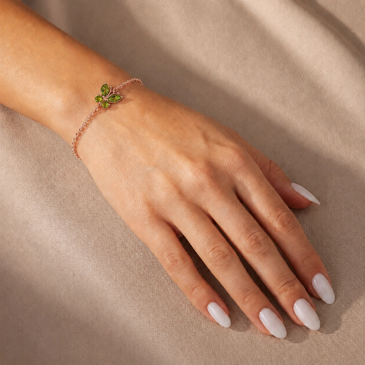Rose Gold Bracelet Garnet 10K — Azzurra