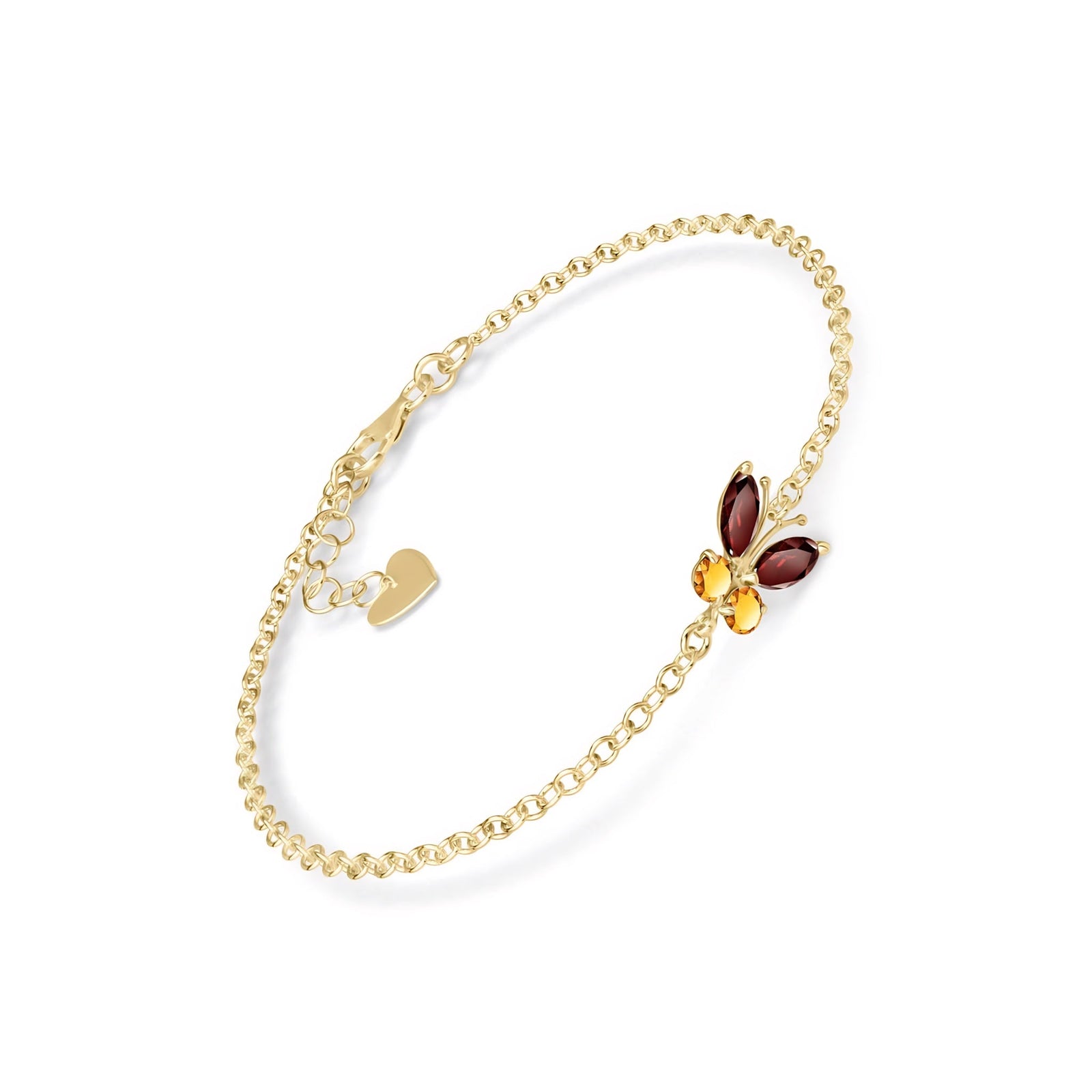 Yellow Gold Bracelet Garnet 10K — Azzurra
