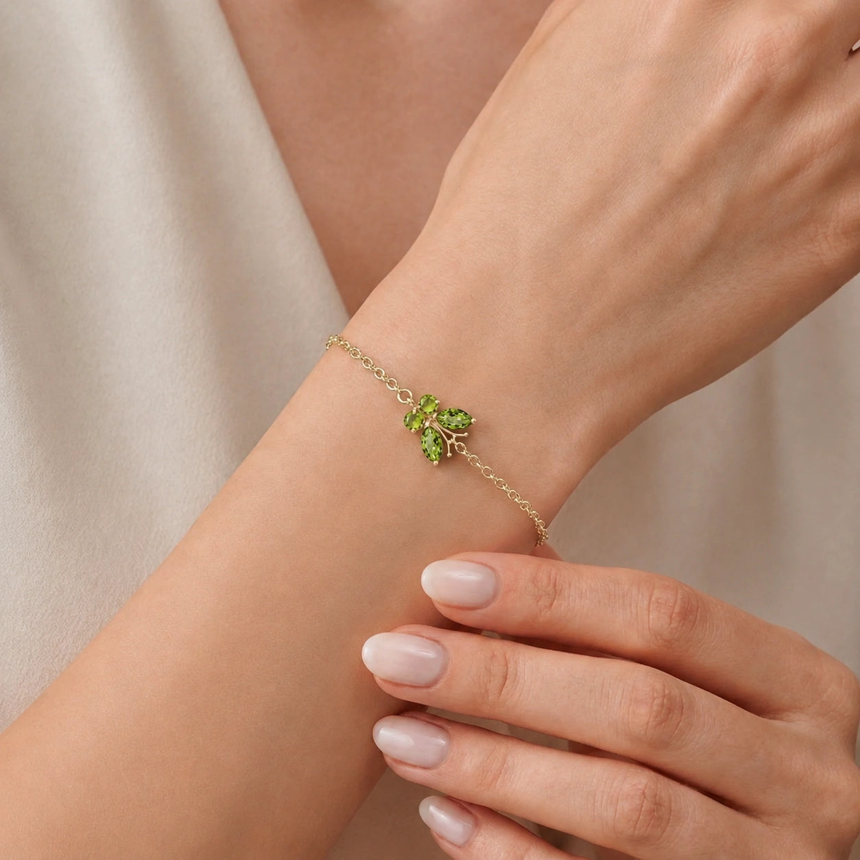 Yellow Gold Bracelet Garnet 10K — Azzurra