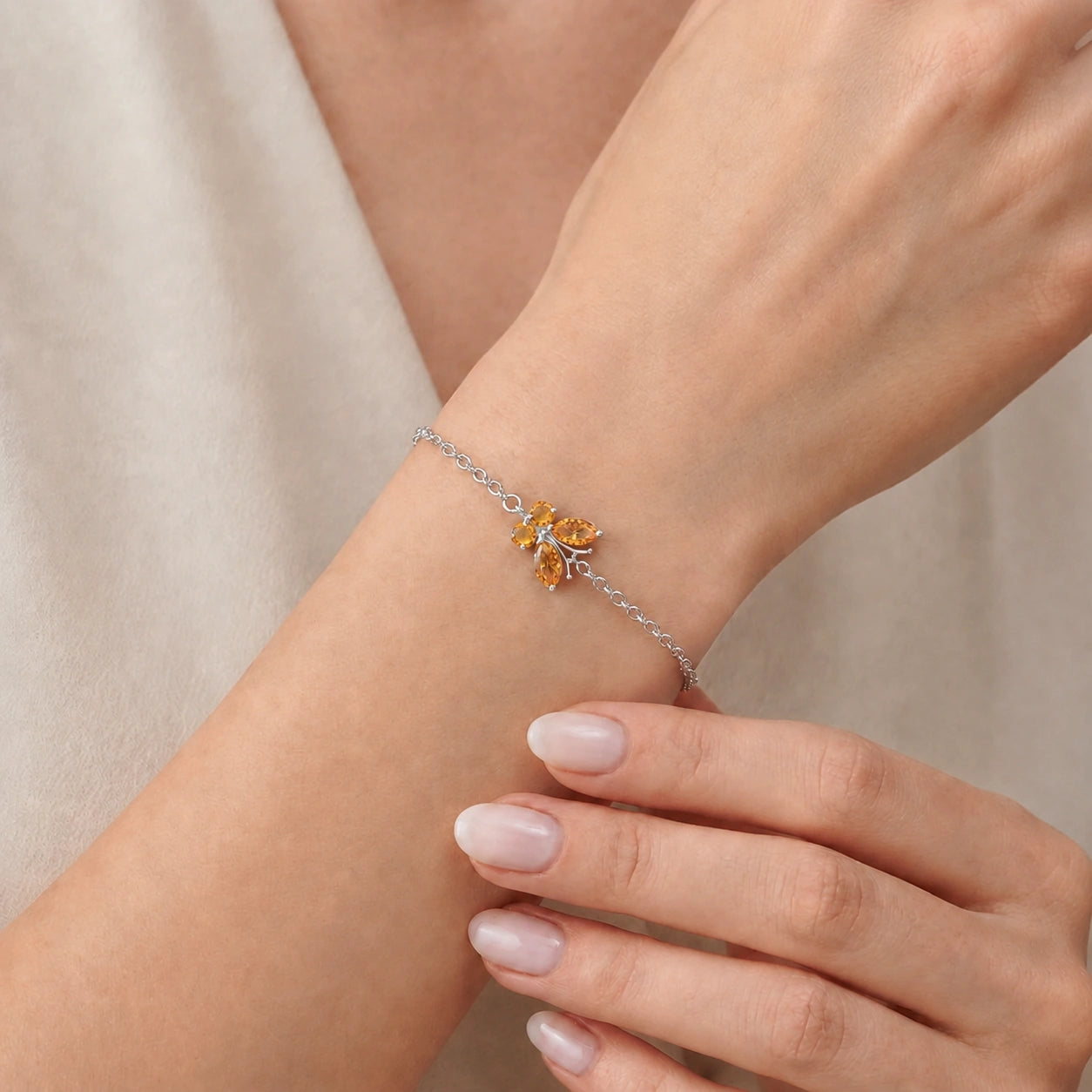 White Gold Bracelet Opal 10K — Azzurra