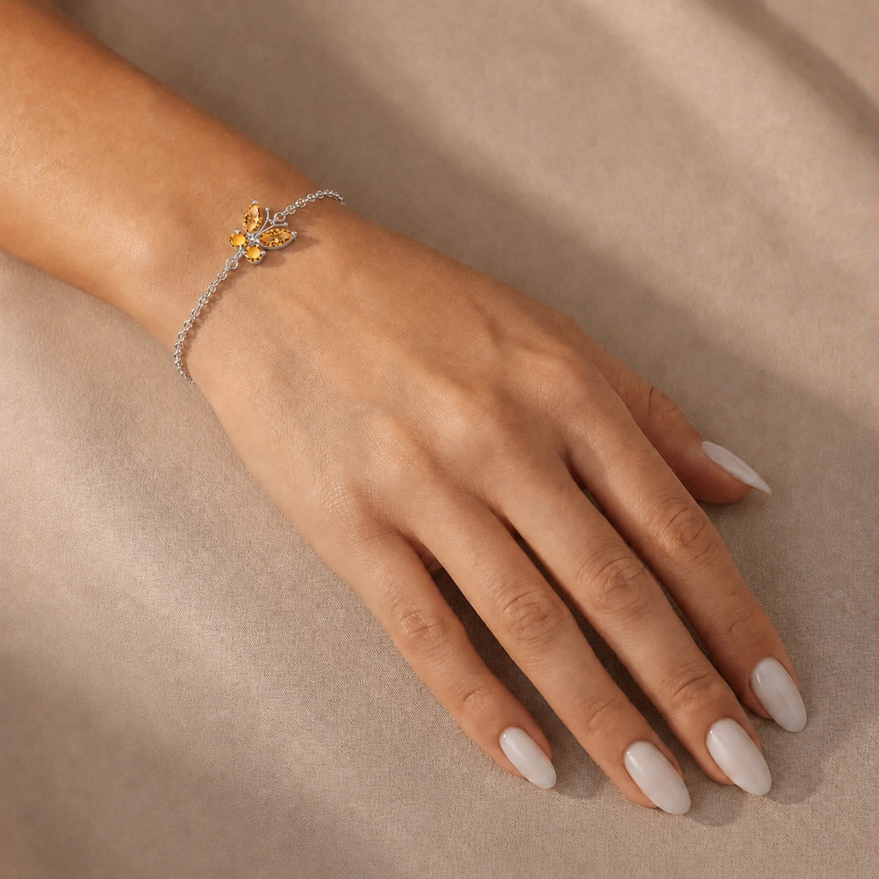 White Gold Bracelet Opal 10K — Azzurra