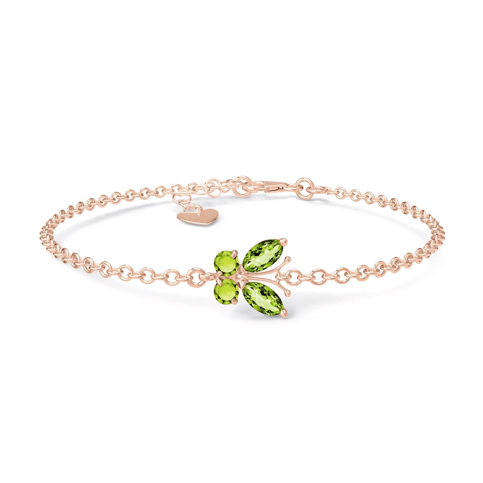 Rose Gold Bracelet Peridot 10K — Azzurra