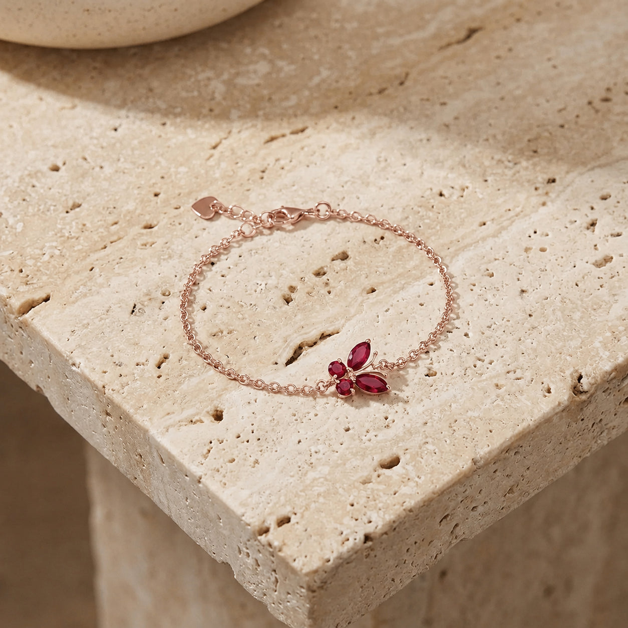 Rose Gold Bracelet Ruby 10K — Azzurra