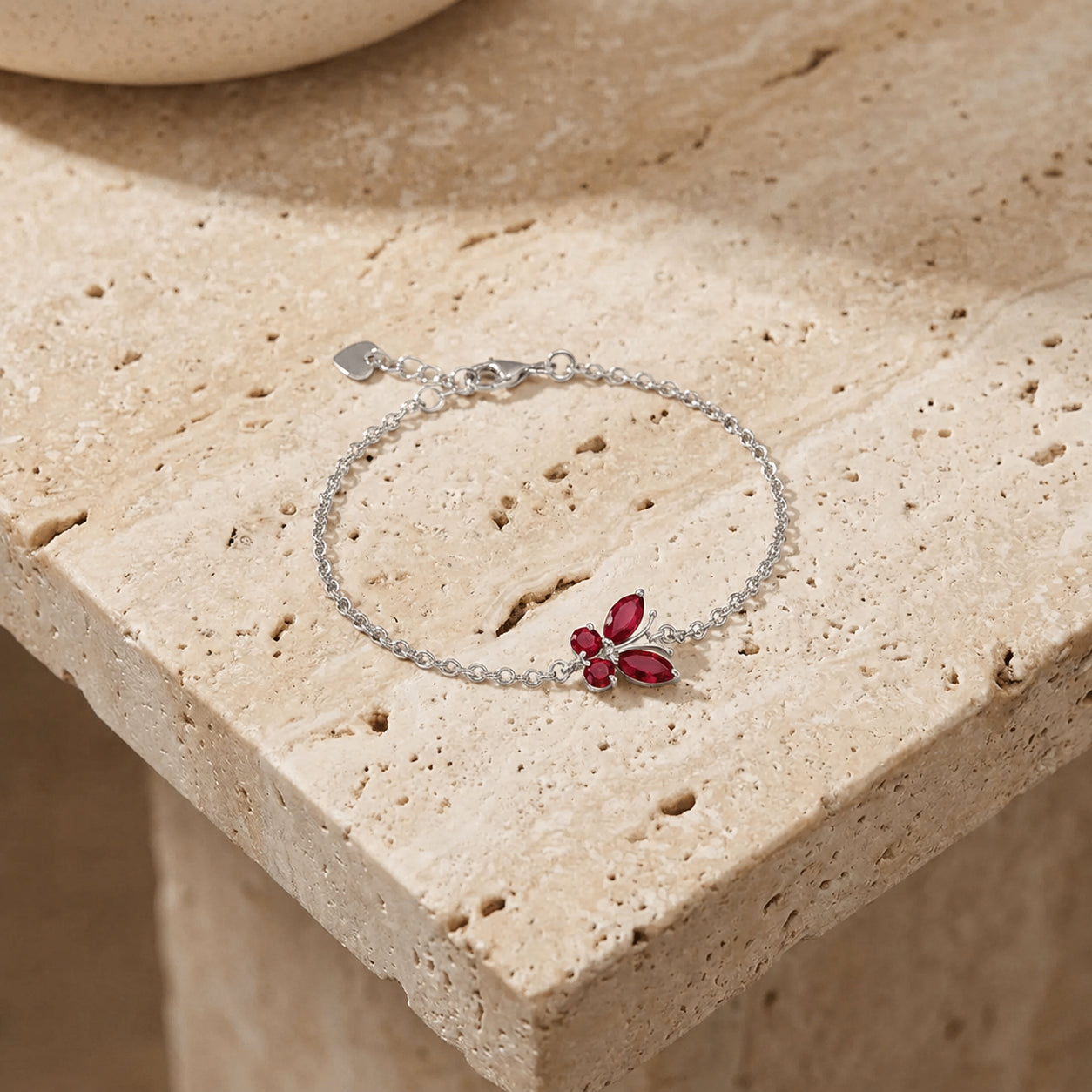White Gold Bracelet Ruby 10K — Azzurra