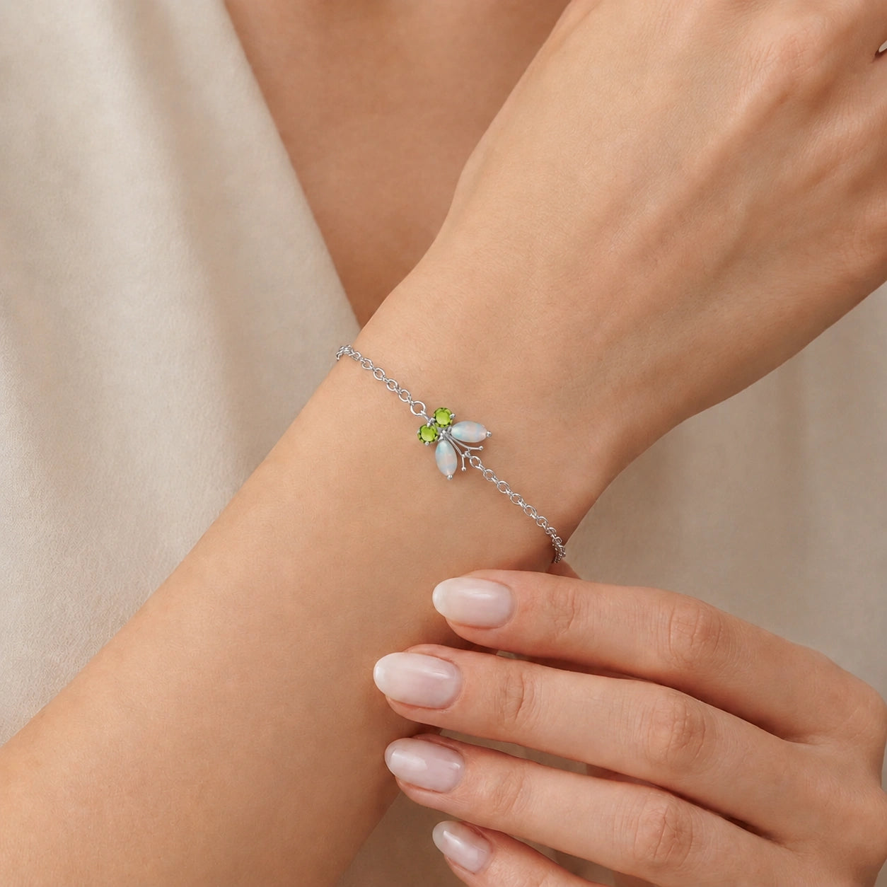 White Gold Bracelet Ruby 10K — Azzurra