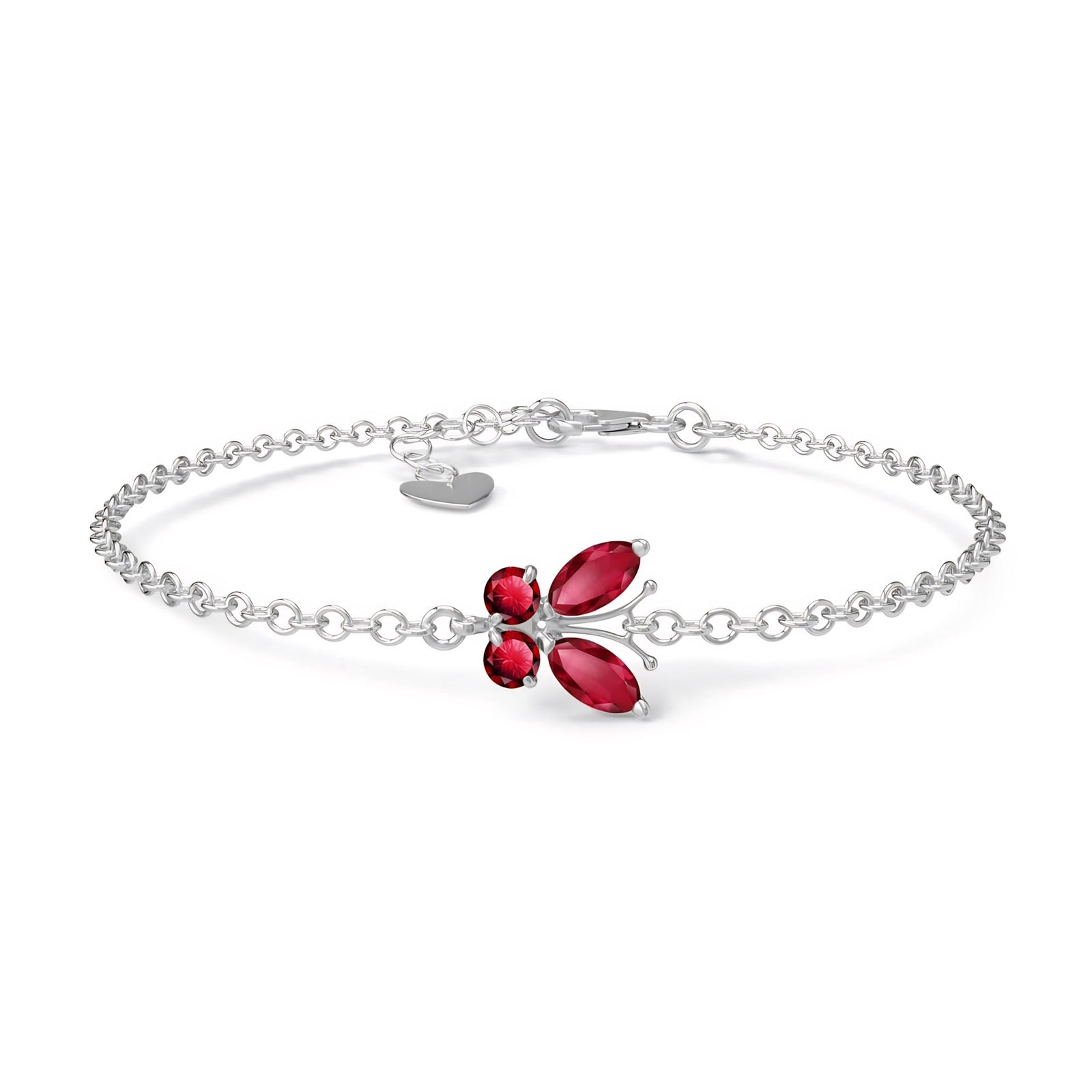 White Gold Bracelet Ruby 10K — Azzurra