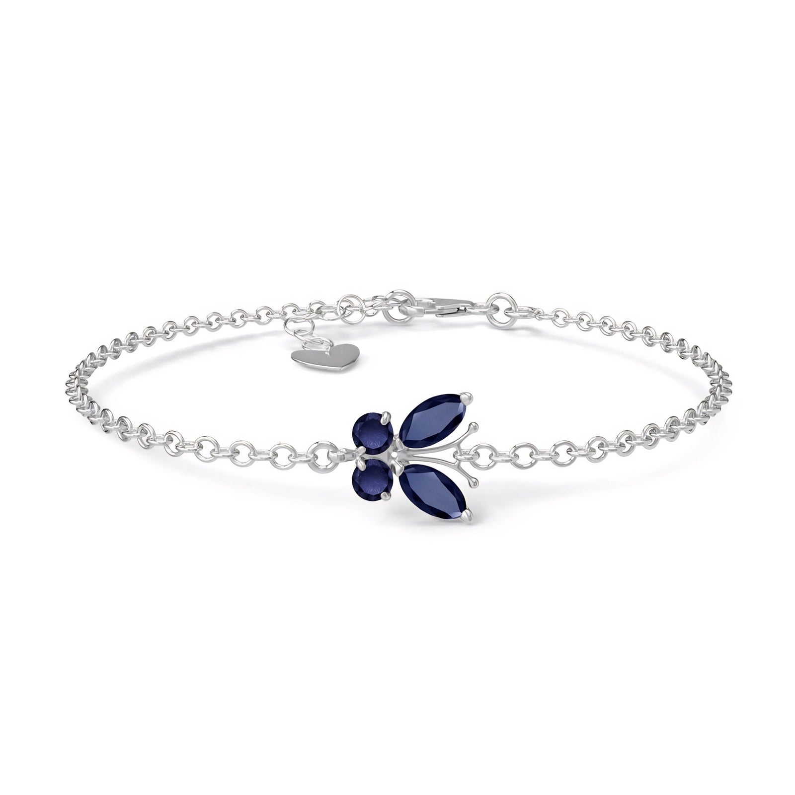 White Gold Bracelet Sapphire 10K — Azzurra