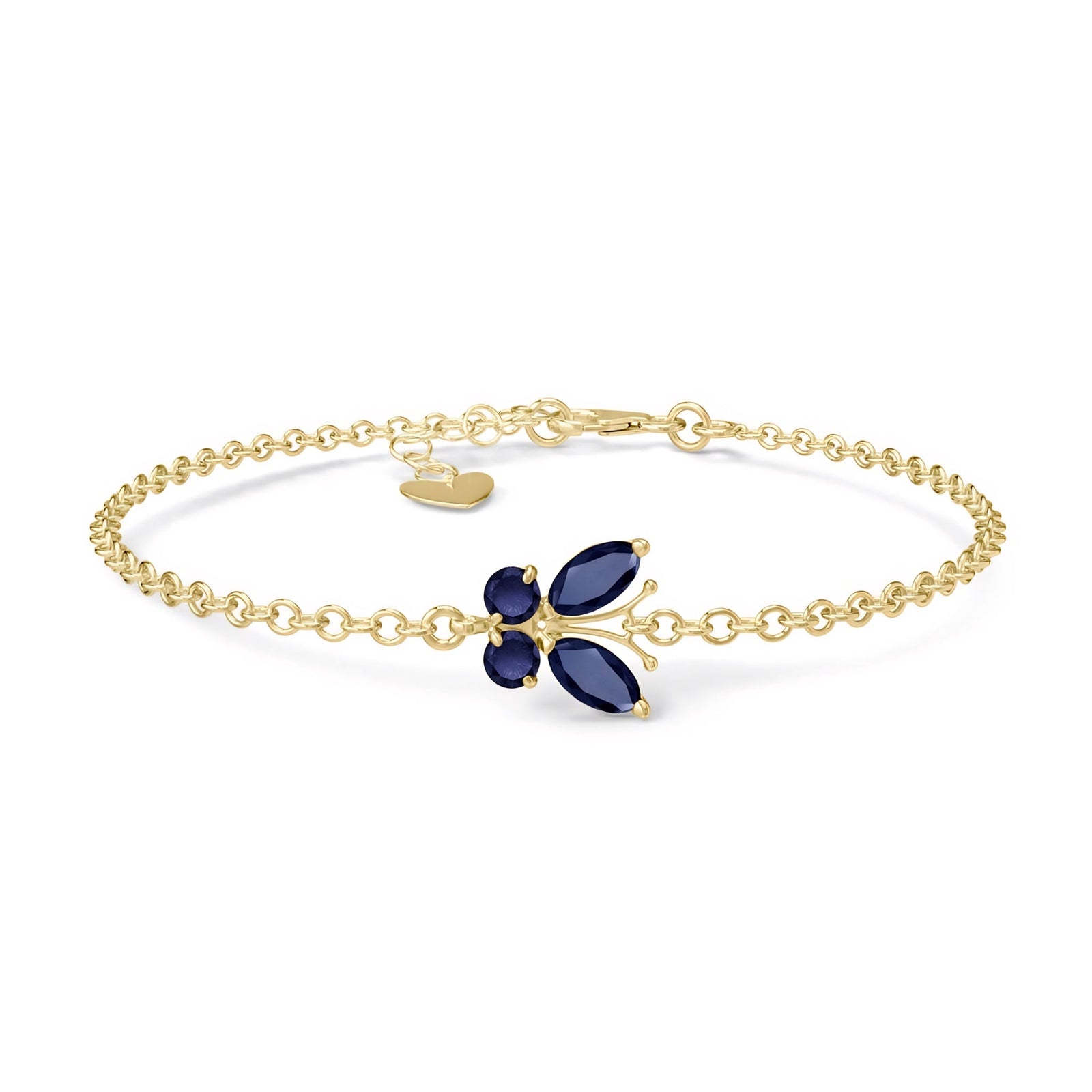 Yellow Gold Bracelet Sapphire 10K — Azzurra