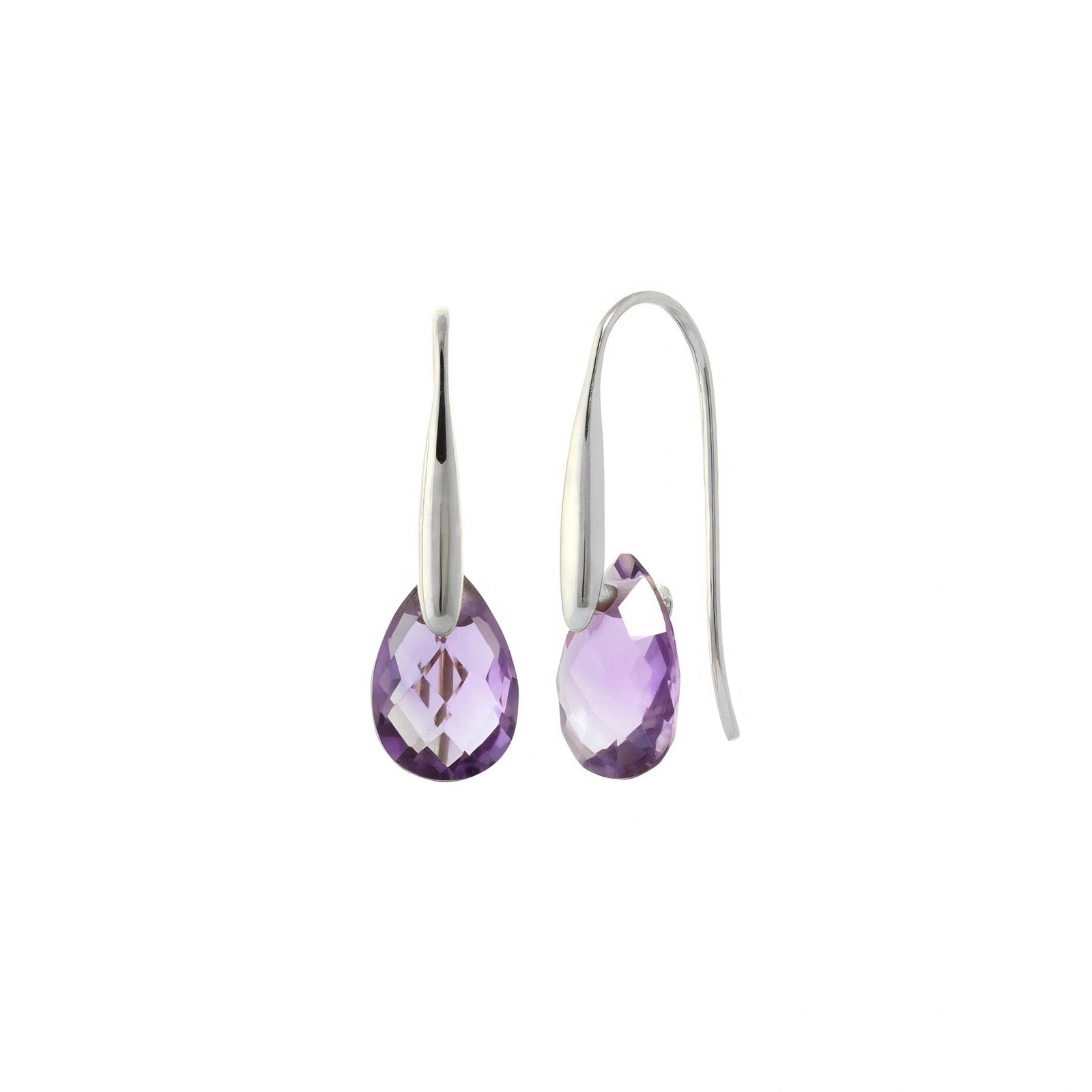 White Gold Earrings Amethyst 10K — Ottilia
