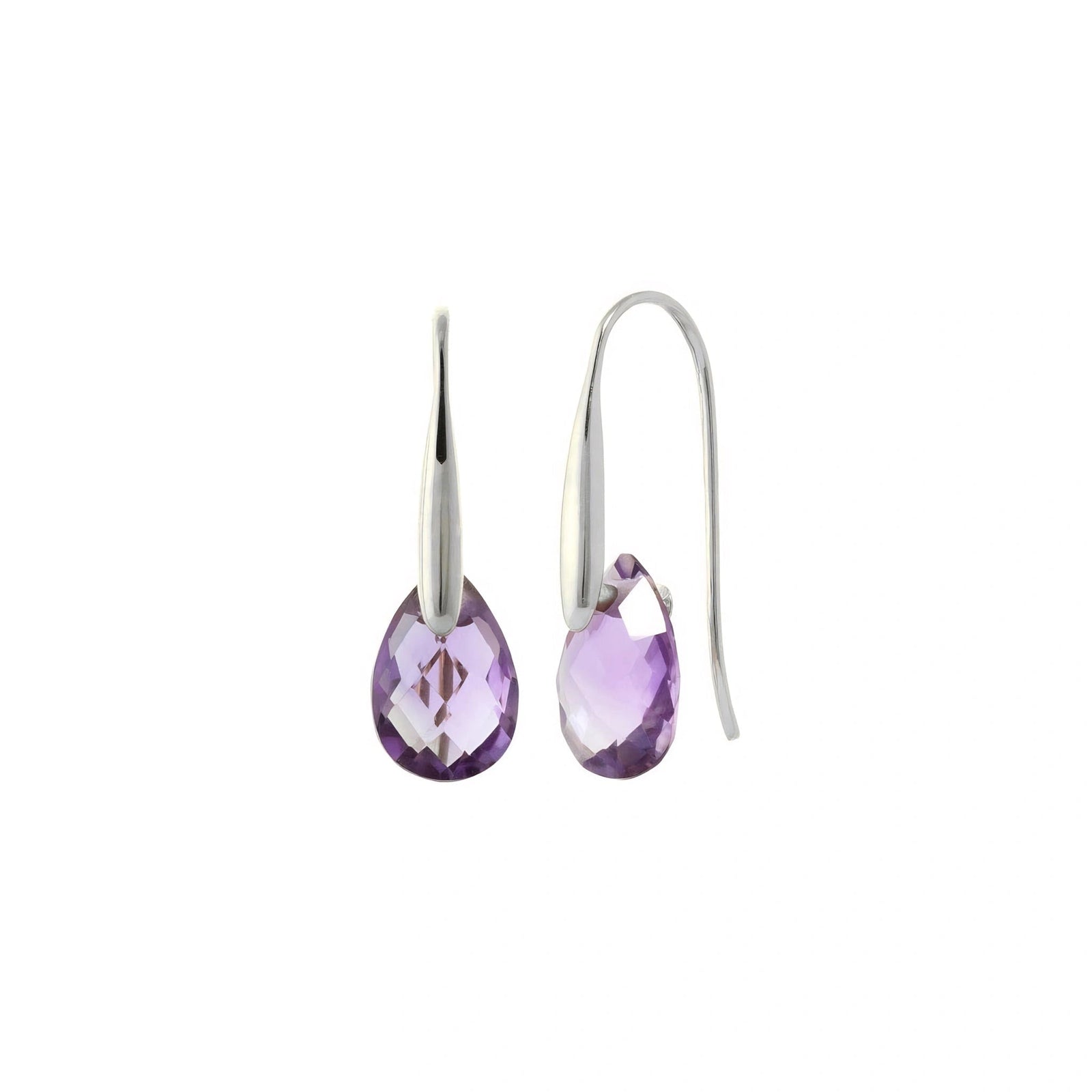 White Gold Earrings Amethyst 10K — Ottilia