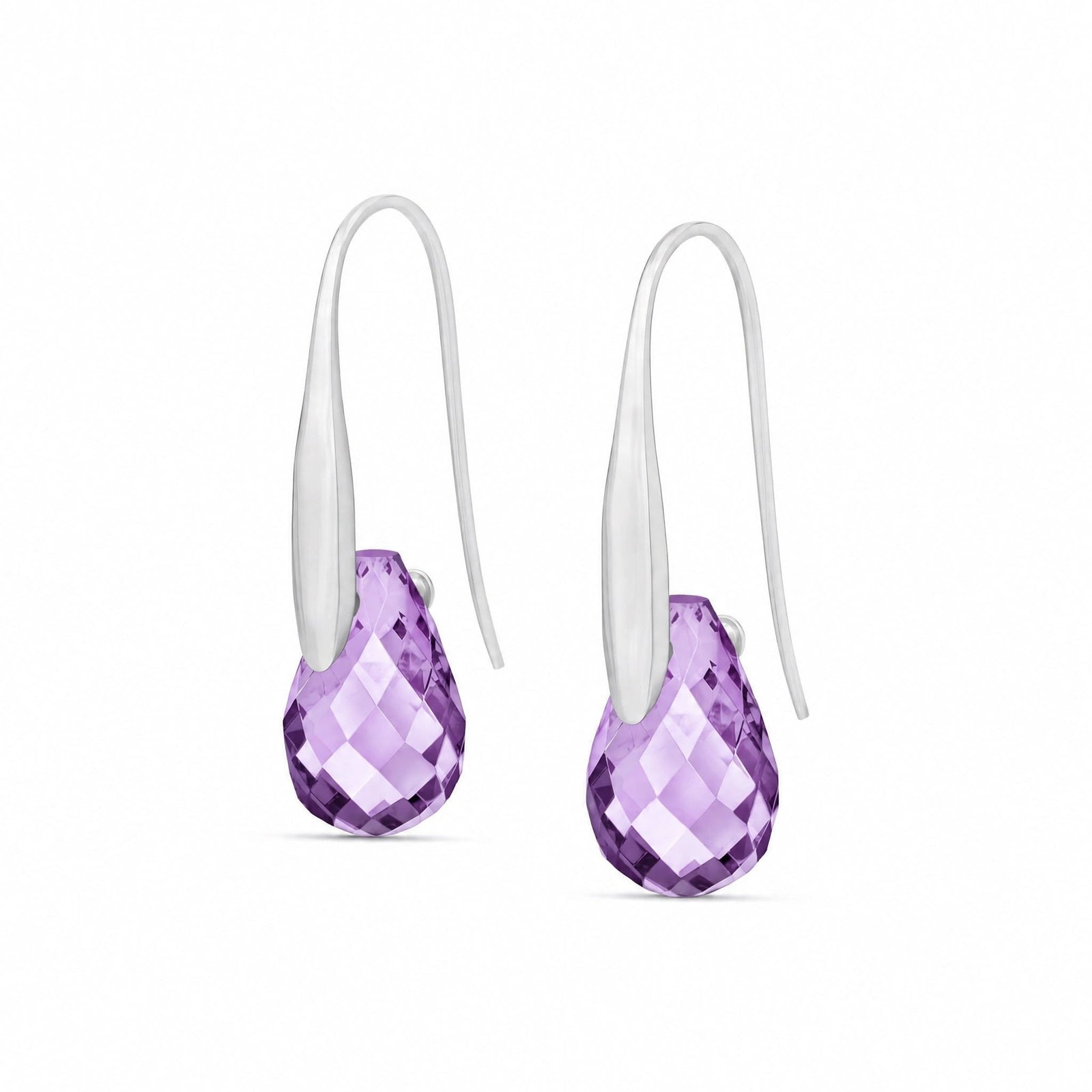 White Gold Earrings Amethyst 10K — Ottilia