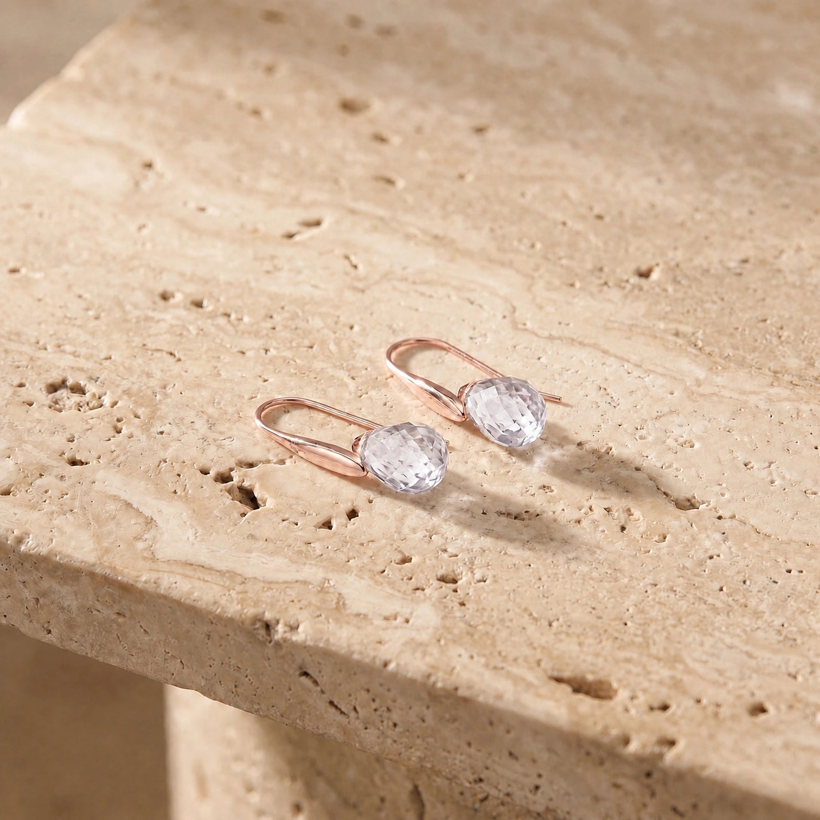 Rose Gold Earrings Citrine 10K — Ottilia