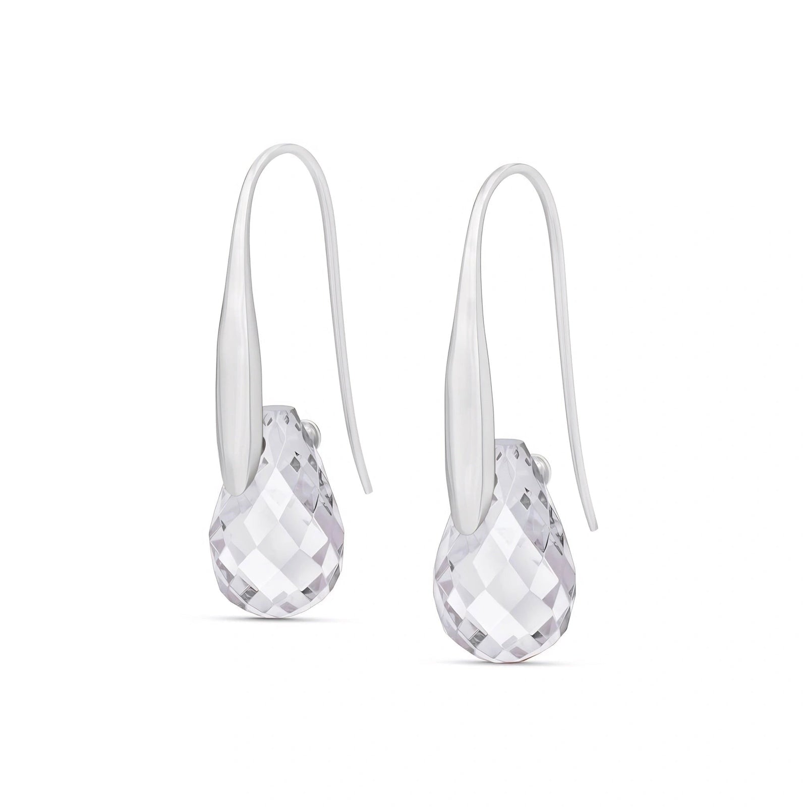 White Gold Earrings Citrine 10K — Ottilia