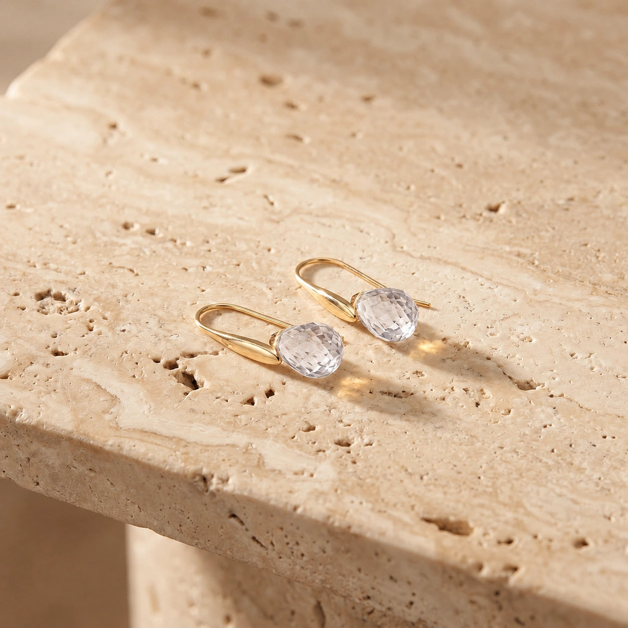 Yellow Gold Earrings Citrine 10K — Ottilia