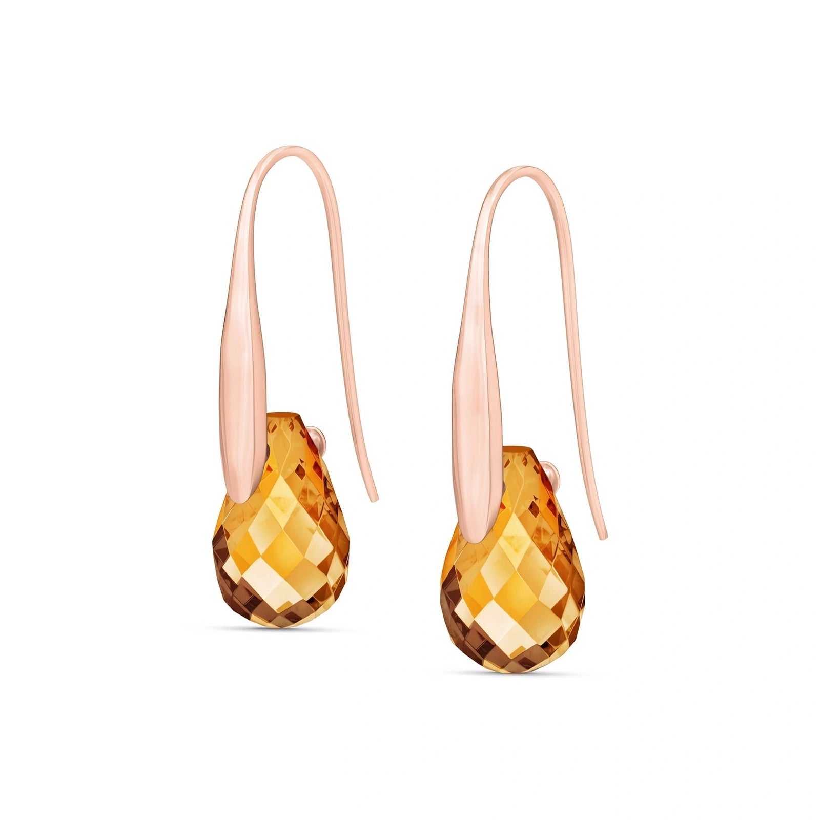 Rose Gold Earrings Emerald 10K — Ottilia