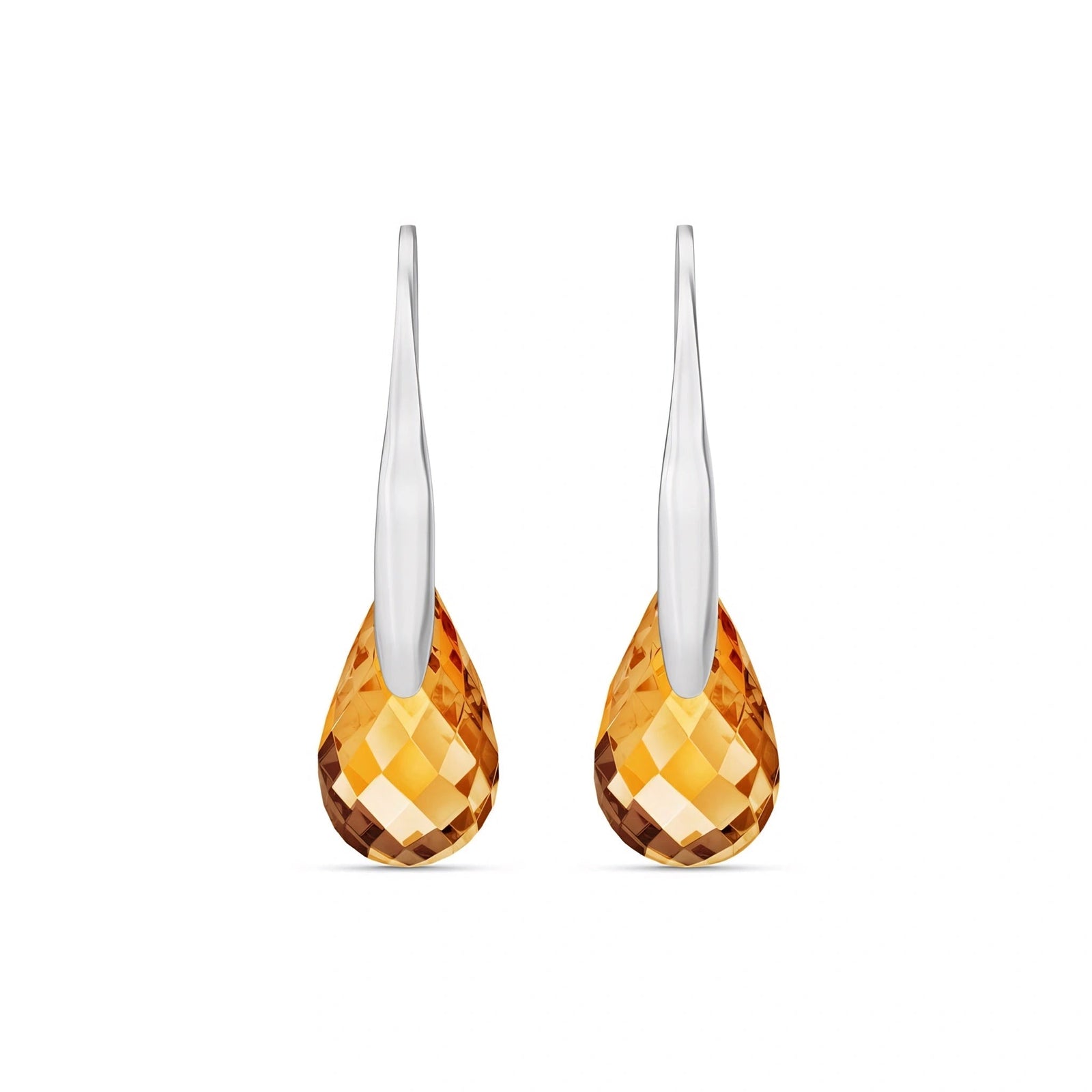 White Gold Earrings Emerald 10K — Ottilia