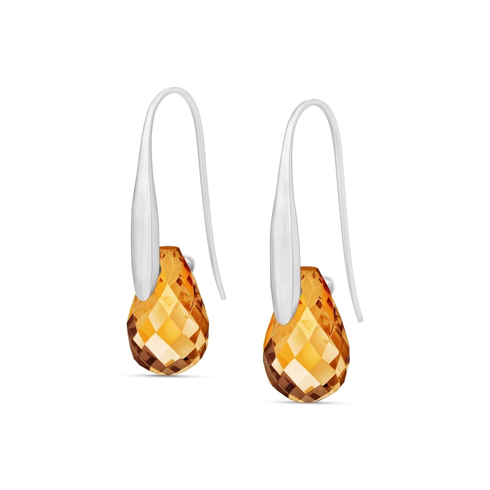 White Gold Earrings Emerald 10K — Ottilia